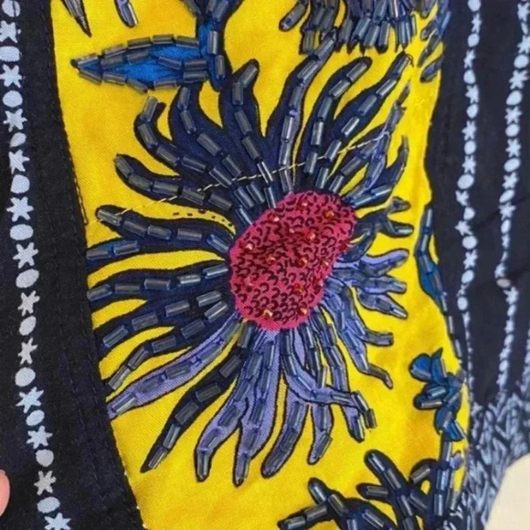 Surya Womens Vintage Patchwork Beaded Light Jacket - Picture 5 of 6